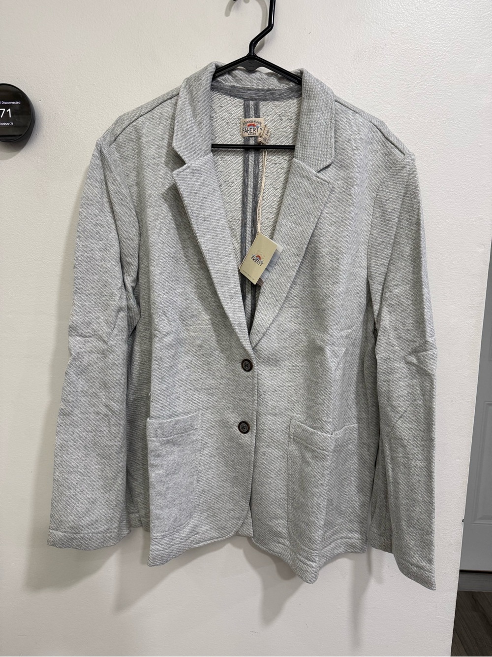 NWT Faherty‎ Inlet Cotton Blend Knit Blazer SZ XX-Large HEATHER GREY #1